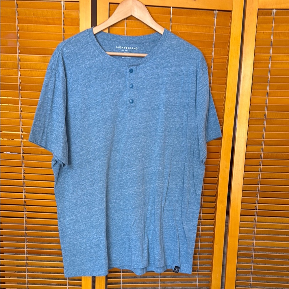 Lucky Brand light blue Men's Short Sleeve Henley
